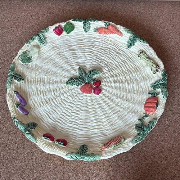 Vtg 90s Miniature Resin Asparagus Tea Set Mini Doll House Plate Garden Cottage - Picture 13 of 16